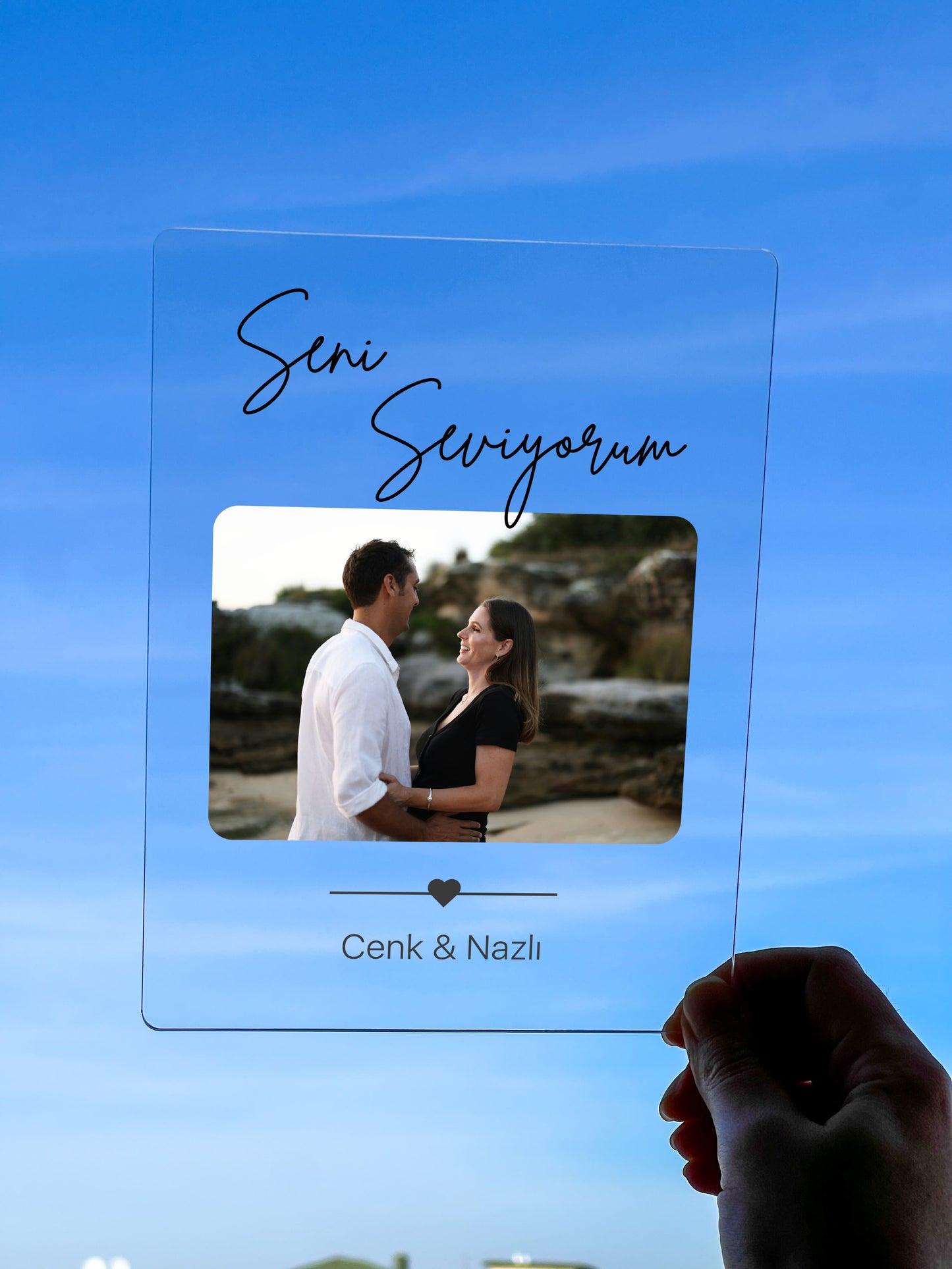 Kişiye Özel Seni Seviyorum Akrilik Fotoğraf Tablosu