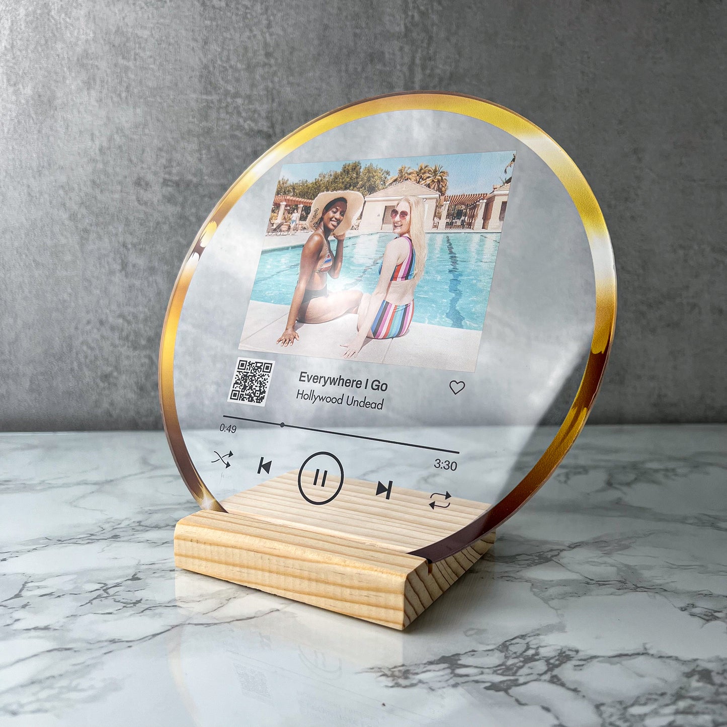 Spotify Müzik Plak Yuvarlak Saydam
