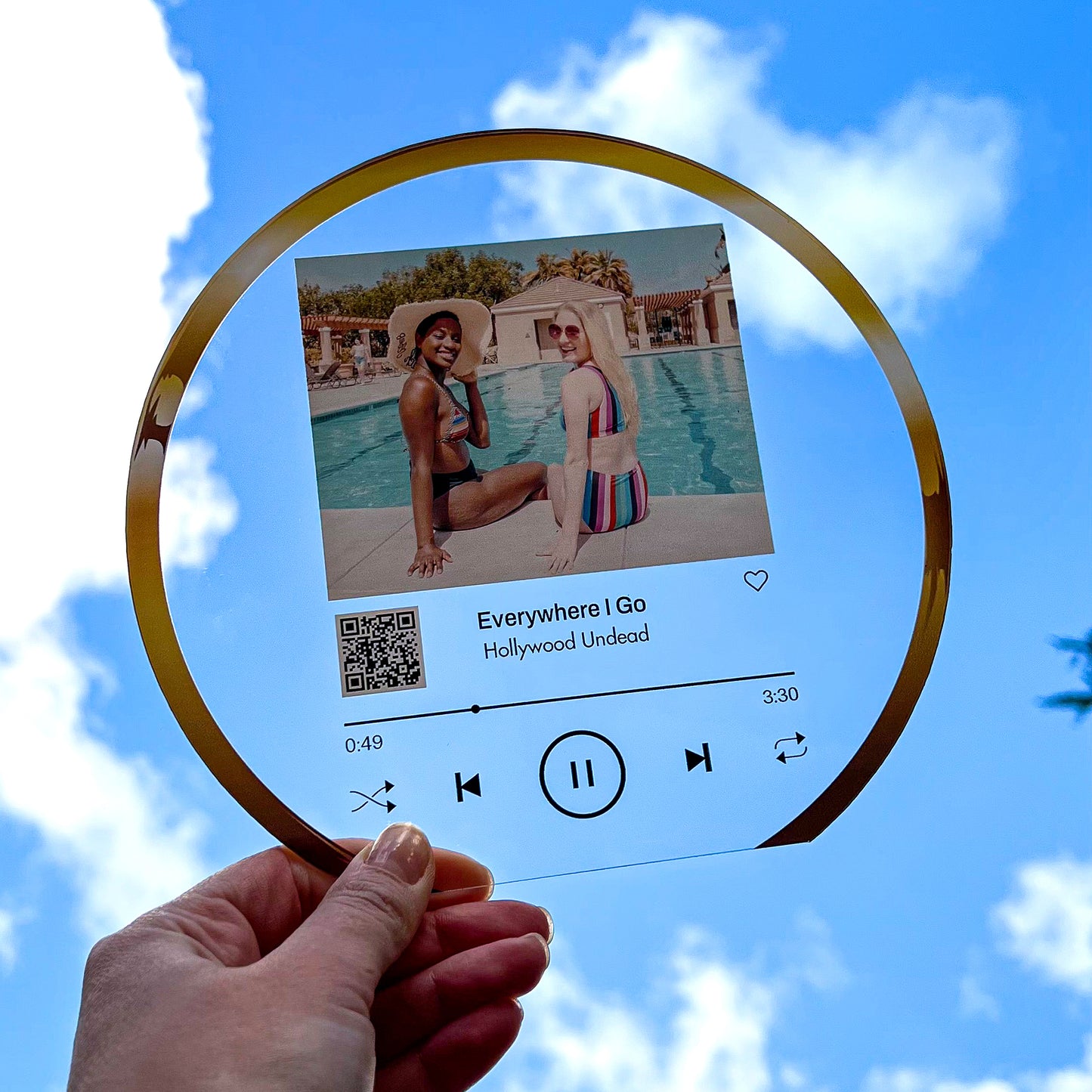 Spotify Müzik Plak Yuvarlak Saydam