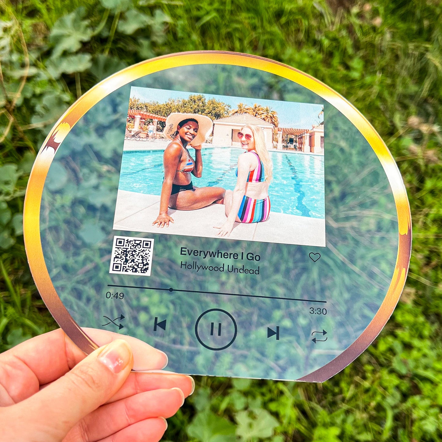 Spotify Müzik Plak Yuvarlak Saydam